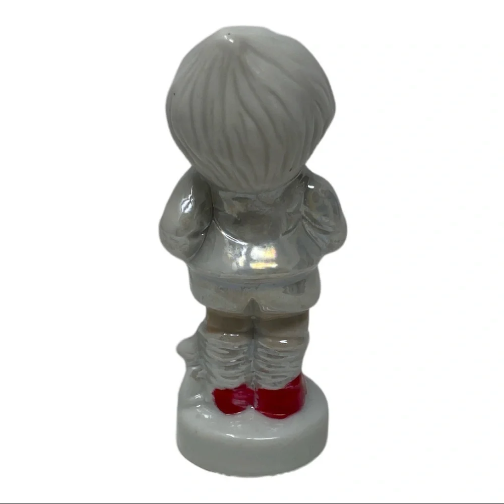 Vintage Porcelain Boy Figurine with Side Kitty (Rare)